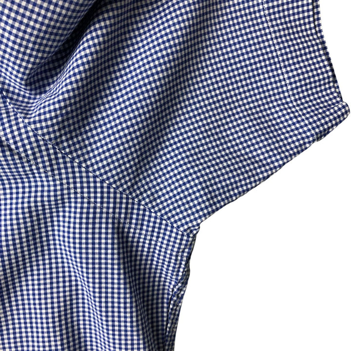 Ralph Lauren POLO RALPH LAUREN Gingham check short sleeve button down check shirt Men's L size cotton blue type Vintage Second Hand