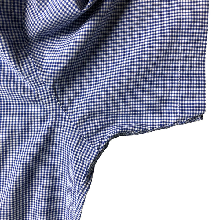 Ralph Lauren POLO RALPH LAUREN Gingham check short sleeve button down check shirt Men's L size cotton blue type Vintage Second Hand