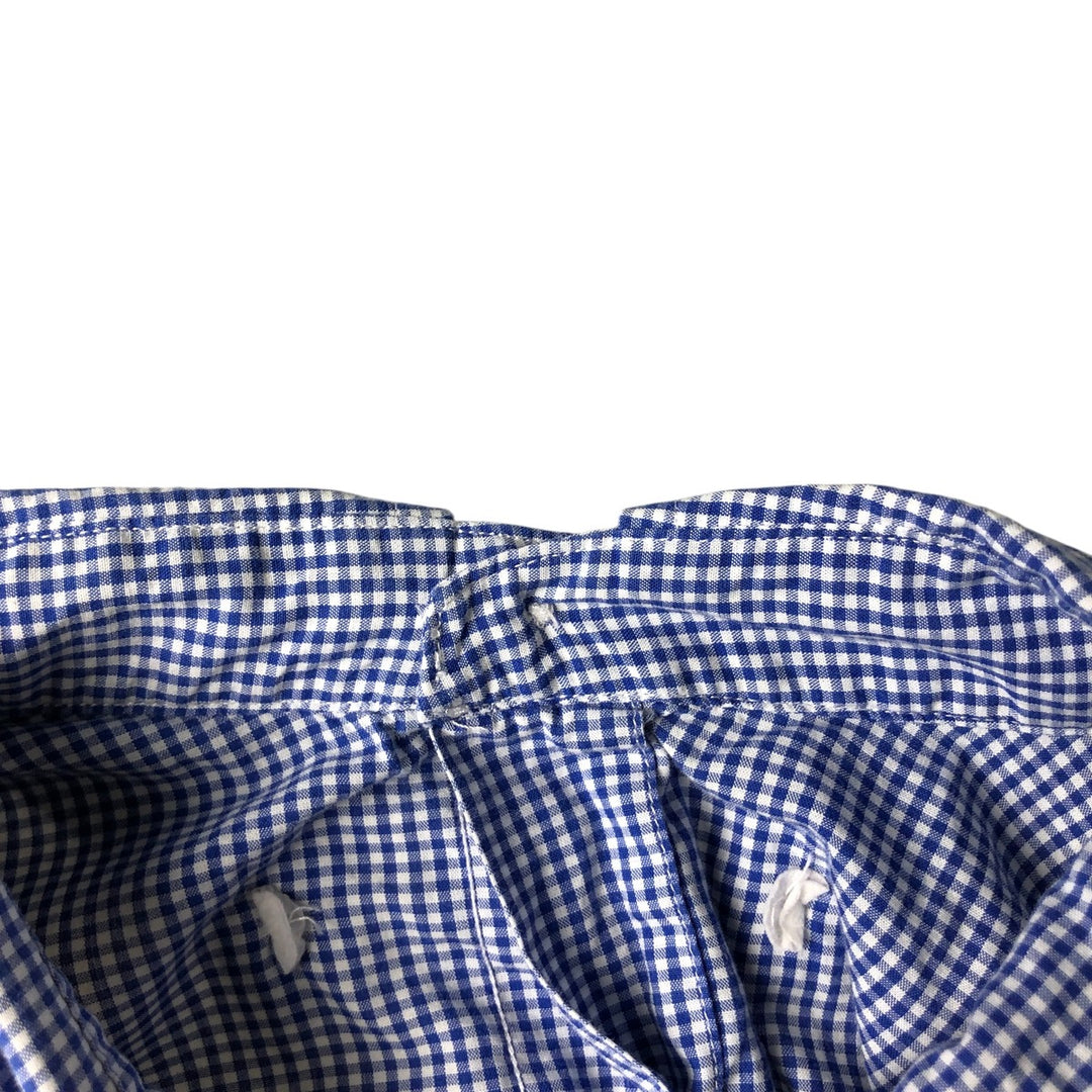Ralph Lauren POLO RALPH LAUREN Gingham check short sleeve button down check shirt Men's L size cotton blue type Vintage Second Hand