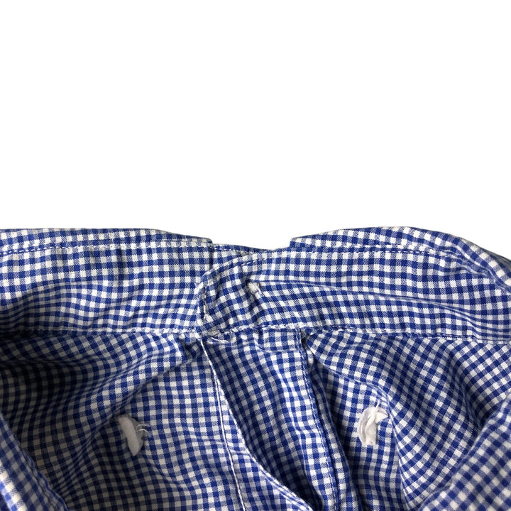 Ralph Lauren POLO RALPH LAUREN Gingham check short sleeve button down check shirt Men's L size cotton blue type Vintage Second Hand