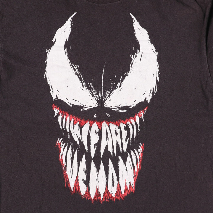 Marvel VENOM Character Print T-Shirt, Men's L size cotton black type Vintage Second Hand