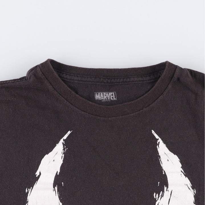 Marvel VENOM Character Print T-Shirt, Men's L size cotton black type Vintage Second Hand