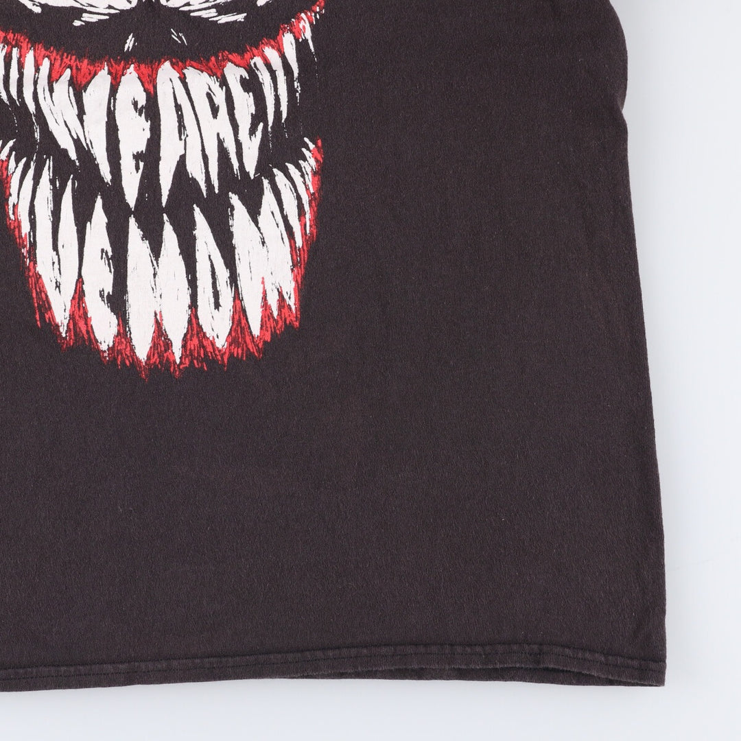 Marvel VENOM Character Print T-Shirt, Men's L size cotton black type Vintage Second Hand