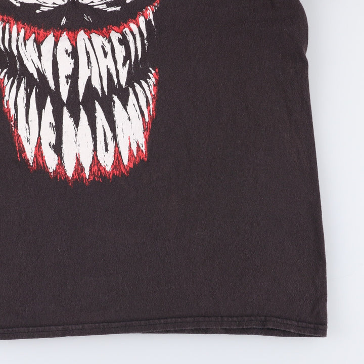 Marvel VENOM Character Print T-Shirt, Men's L size cotton black type Vintage Second Hand