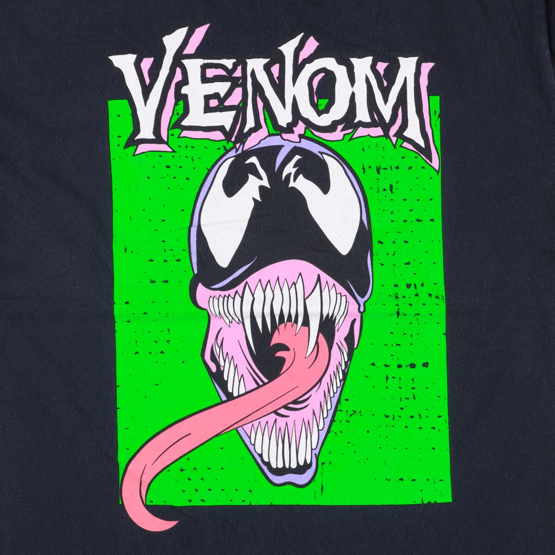 Marvel VENOM Character Print T-Shirt, Men's L size cotton black type Vintage Second Hand