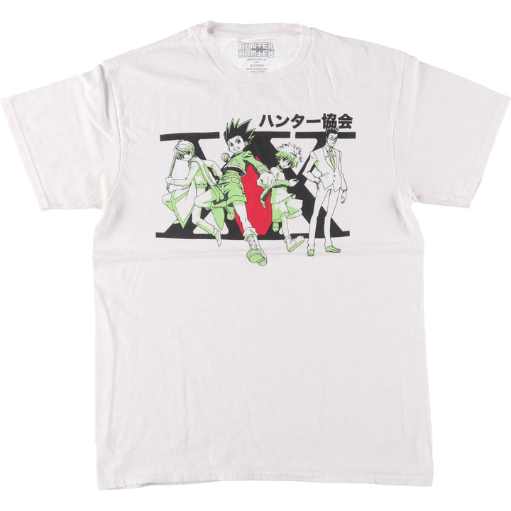 HUNTERxHUNTER Anime Character Print T-Shirt, Men's Size M cotton white type Vintage Second Hand