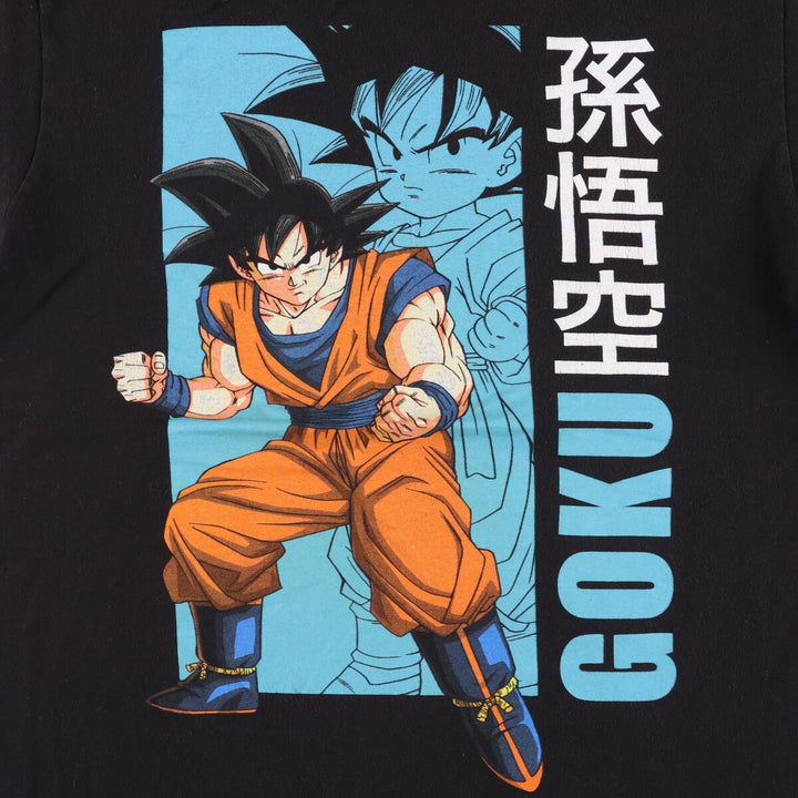 Dragon Ball Z Son Goku Anime Character Print T-Shirt, Men's Medium cotton black type Vintage Second Hand