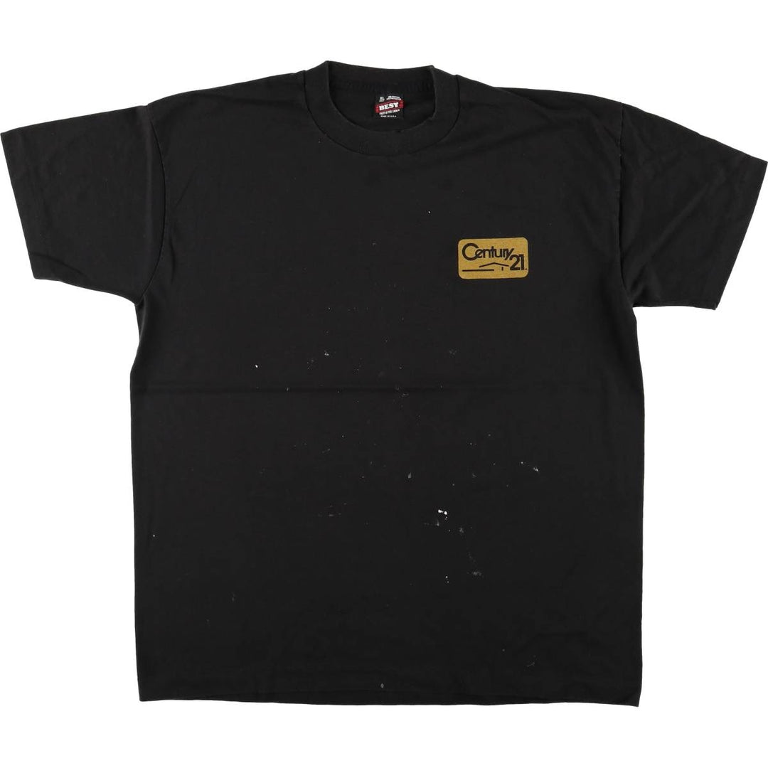 90'S Fruit of the Loom CENTURY 21 Advertising T-shirt Made in USA Men's XL Vintage cotton black type Vintage Second Hand