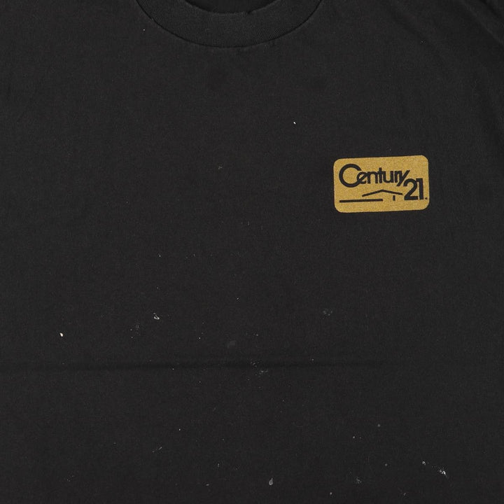 90'S Fruit of the Loom CENTURY 21 Advertising T-shirt Made in USA Men's XL Vintage cotton black type Vintage Second Hand