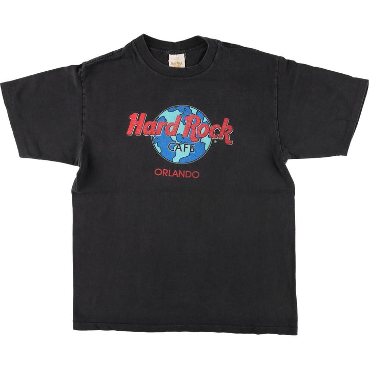 90'S HARD ROCK CAFE Hard Rock Cafe Advertising T-shirt Made in USA Men's L Vintage cotton Charcoal Vintage Second Hand