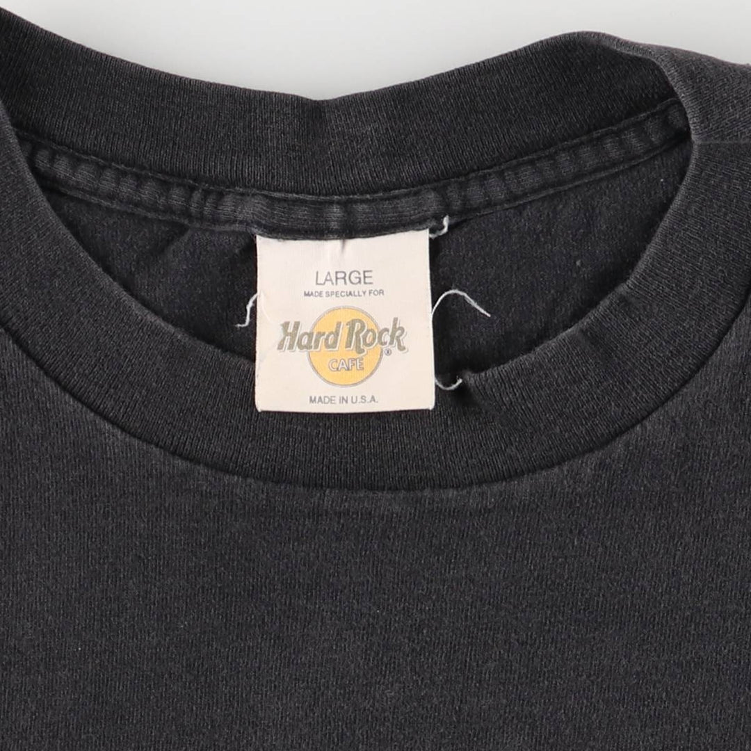 90'S HARD ROCK CAFE Hard Rock Cafe Advertising T-shirt Made in USA Men's L Vintage cotton Charcoal Vintage Second Hand