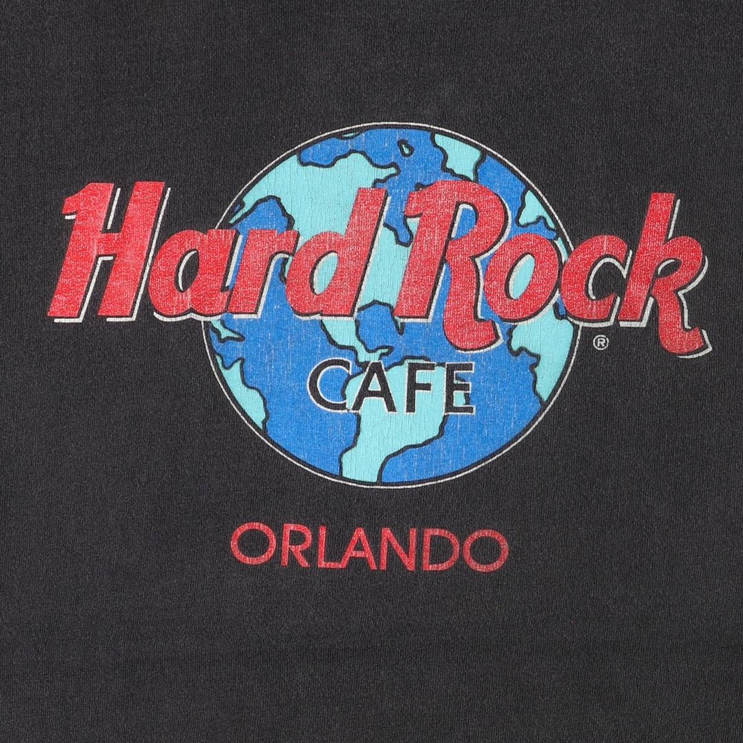 90'S HARD ROCK CAFE Hard Rock Cafe Advertising T-shirt Made in USA Men's L Vintage cotton Charcoal Vintage Second Hand