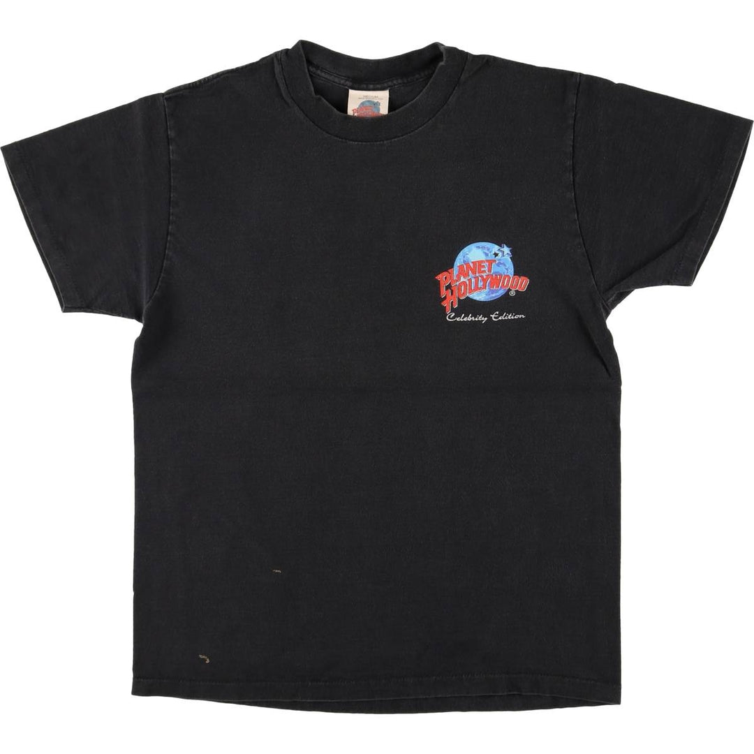90'S Planet Hollywood HERCULES OCLOCK Advertising T-shirt Made in USA Vintage cotton Charcoal Vintage Second Hand