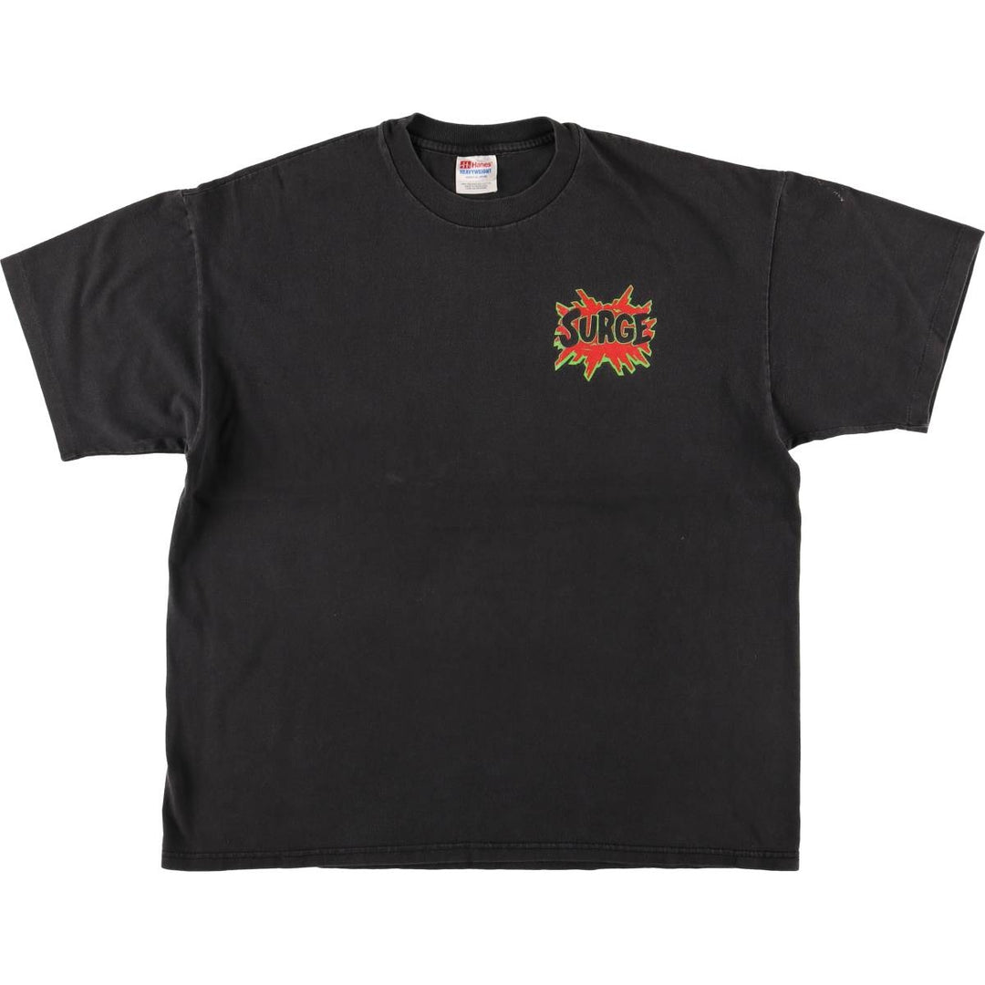 90'S Hanes SURGE Advertising T-shirt, Men's XL, Vintage cotton Charcoal Vintage Second Hand