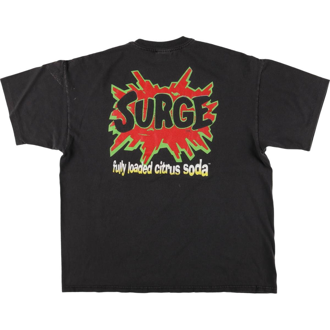 90'S Hanes SURGE Advertising T-shirt, Men's XL, Vintage cotton Charcoal Vintage Second Hand