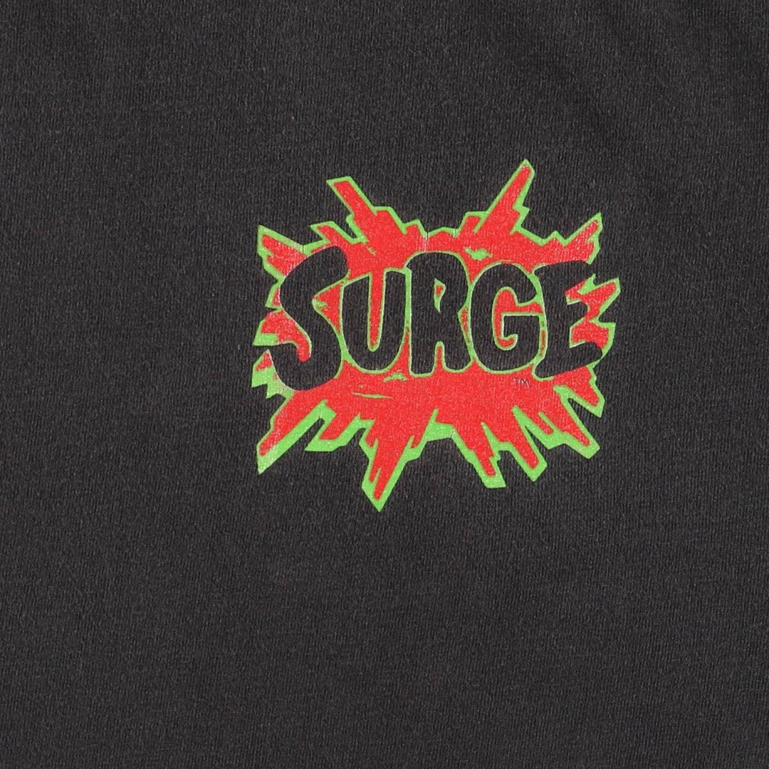 90'S Hanes SURGE Advertising T-shirt, Men's XL, Vintage cotton Charcoal Vintage Second Hand