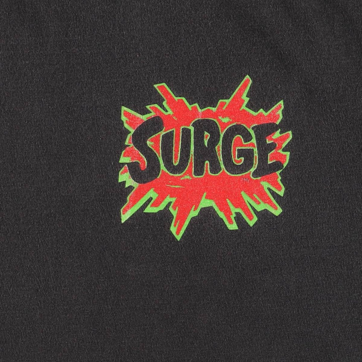 90'S Hanes SURGE Advertising T-shirt, Men's XL, Vintage cotton Charcoal Vintage Second Hand