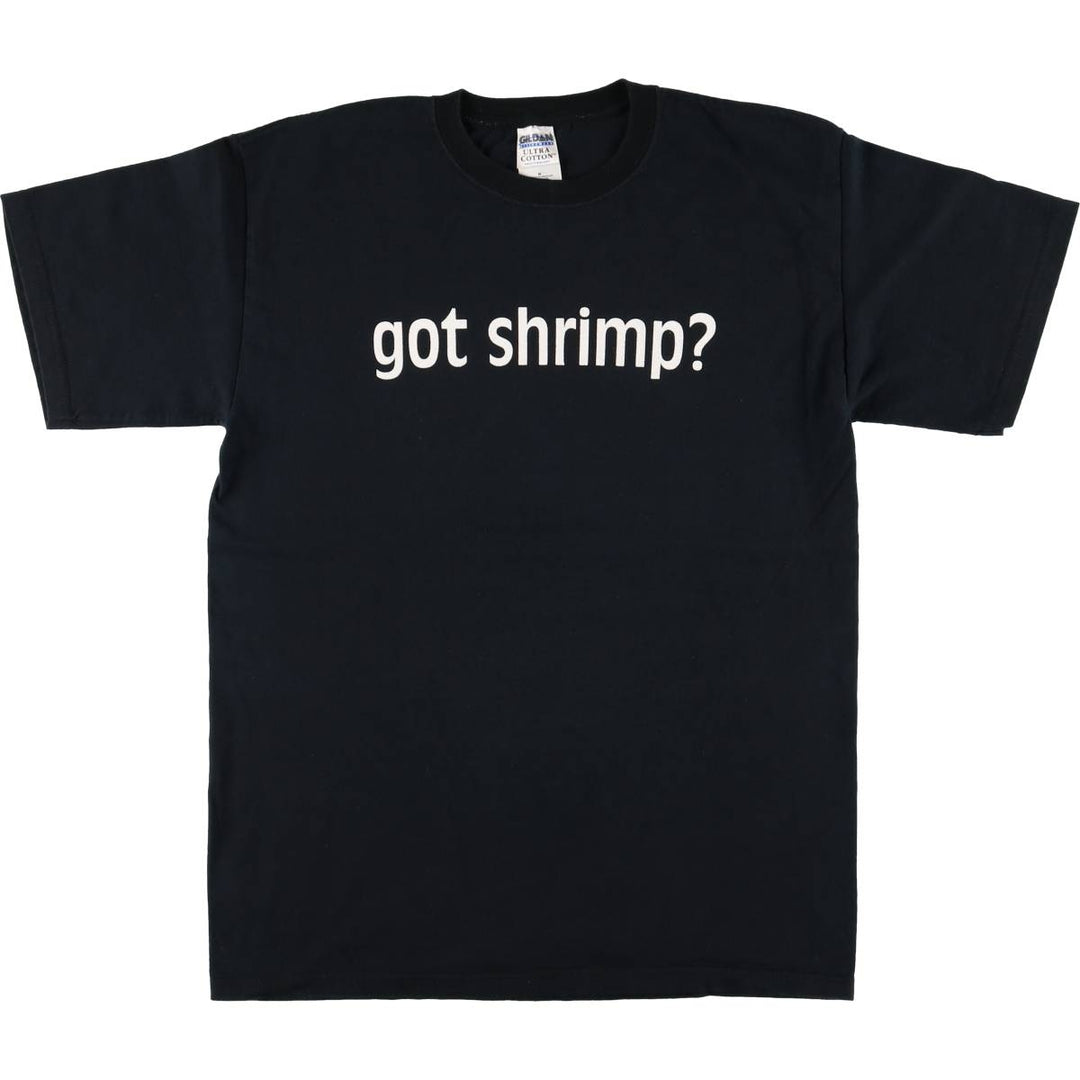 00'S Gildan Bubba Gump Shrimp Advertising T-shirt, Men's M size cotton black type Vintage Second Hand