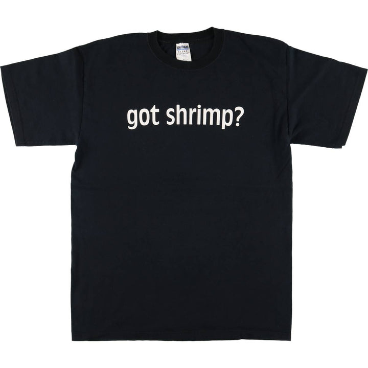 00'S Gildan Bubba Gump Shrimp Advertising T-shirt, Men's M size cotton black type Vintage Second Hand