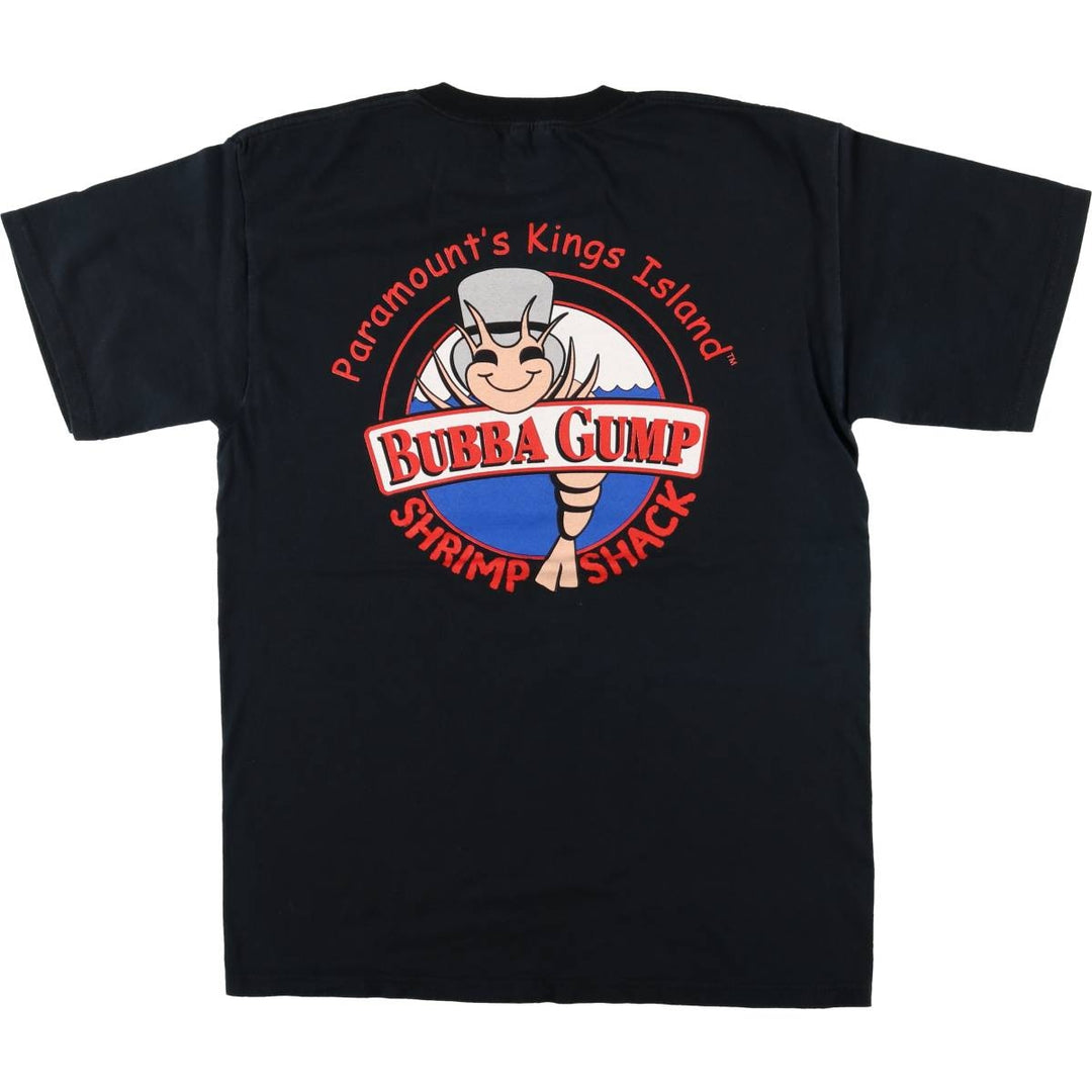 00'S Gildan Bubba Gump Shrimp Advertising T-shirt, Men's M size cotton black type Vintage Second Hand