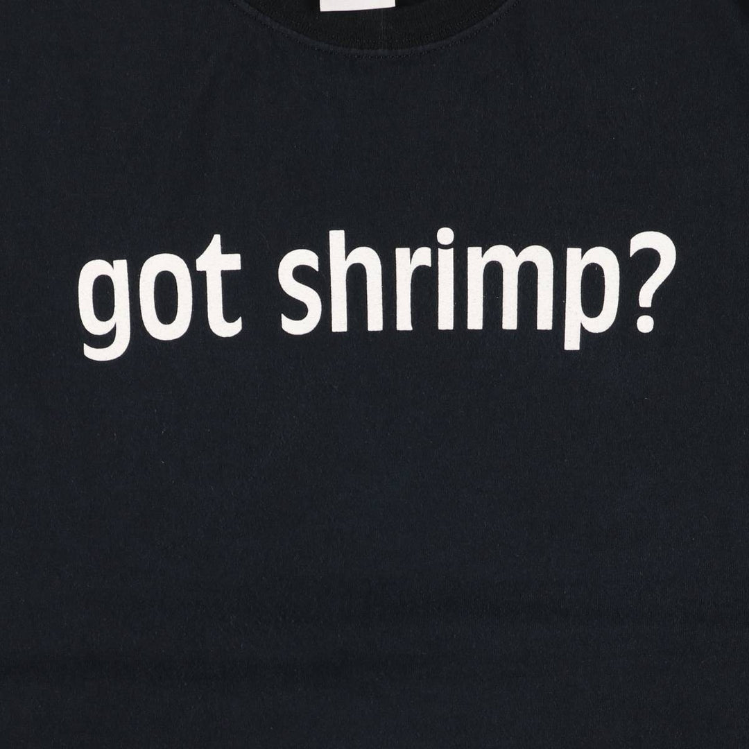 00'S Gildan Bubba Gump Shrimp Advertising T-shirt, Men's M size cotton black type Vintage Second Hand