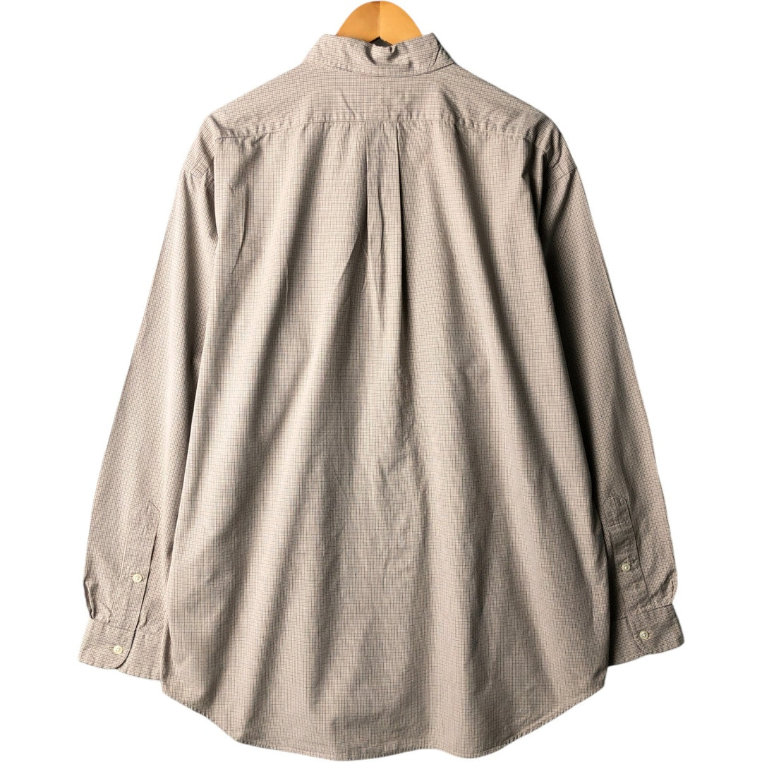 Ralph Lauren BLAKE long sleeve button down check shirt, men's size L cotton Beige type Vintage Second Hand