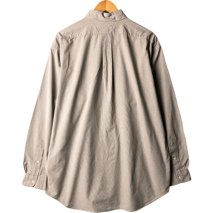 Ralph Lauren BLAKE long sleeve button down check shirt, men's size L cotton Beige type Vintage Second Hand
