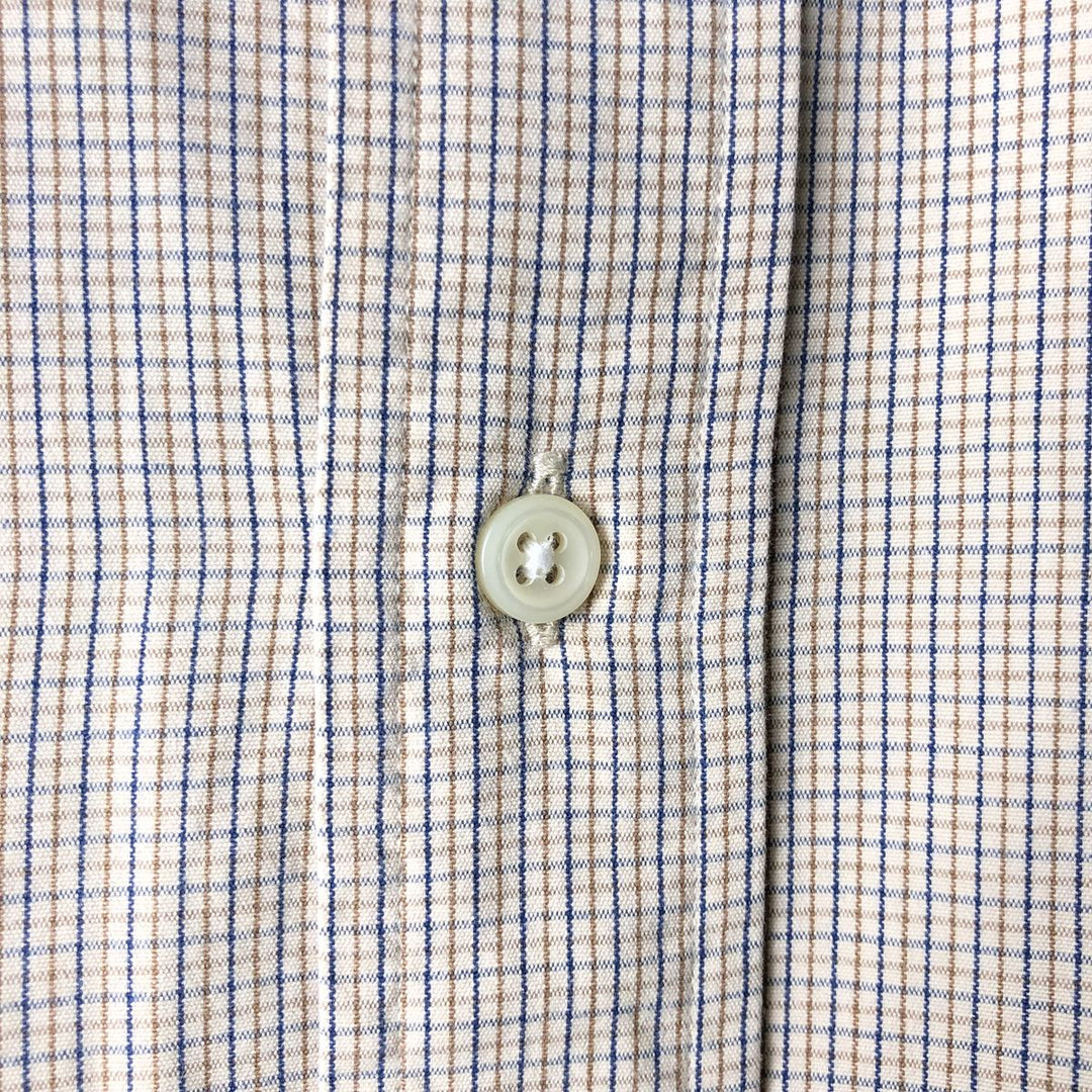 Ralph Lauren BLAKE long sleeve button down check shirt, men's size L cotton Beige type Vintage Second Hand