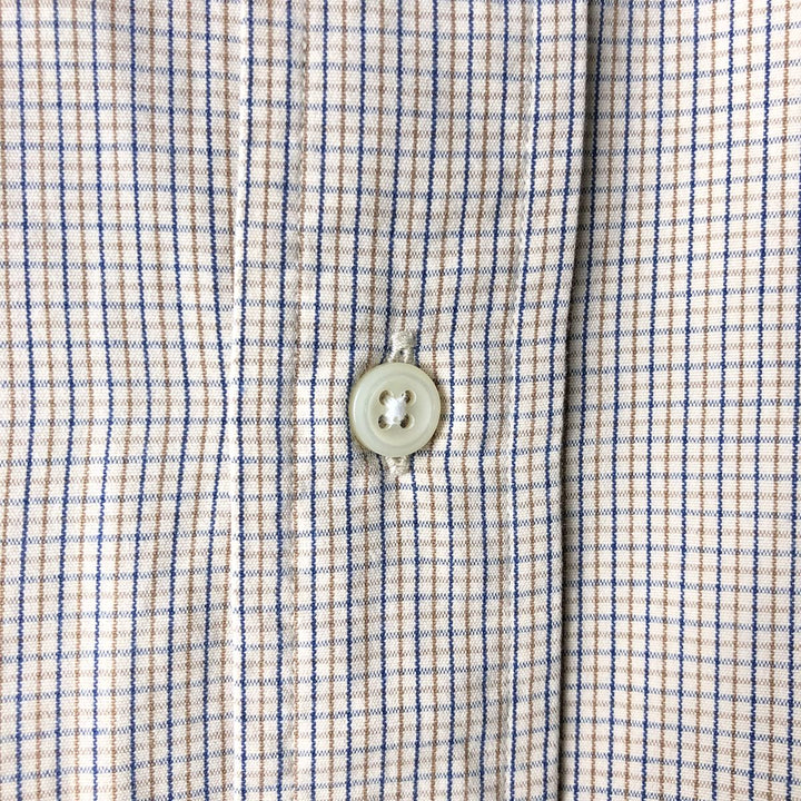 Ralph Lauren BLAKE long sleeve button down check shirt, men's size L cotton Beige type Vintage Second Hand