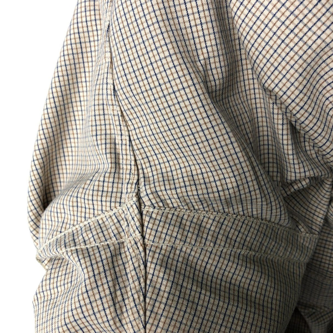Ralph Lauren BLAKE long sleeve button down check shirt, men's size L cotton Beige type Vintage Second Hand