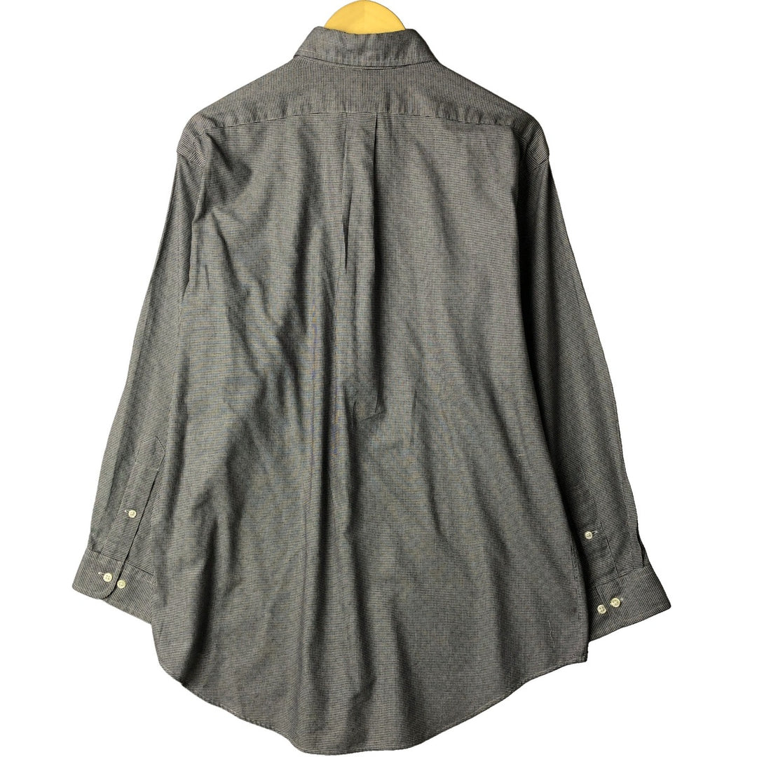 Ralph Lauren YARMOUTH Long Sleeve Button-Down Check Shirt, Men's Size L cotton black type Vintage Second Hand
