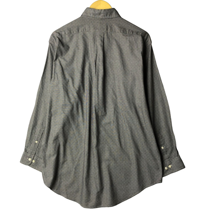 Ralph Lauren YARMOUTH Long Sleeve Button-Down Check Shirt, Men's Size L cotton black type Vintage Second Hand