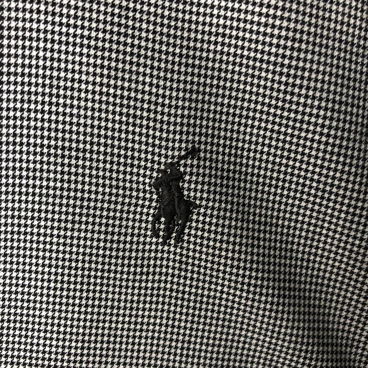 Ralph Lauren YARMOUTH Long Sleeve Button-Down Check Shirt, Men's Size L cotton black type Vintage Second Hand