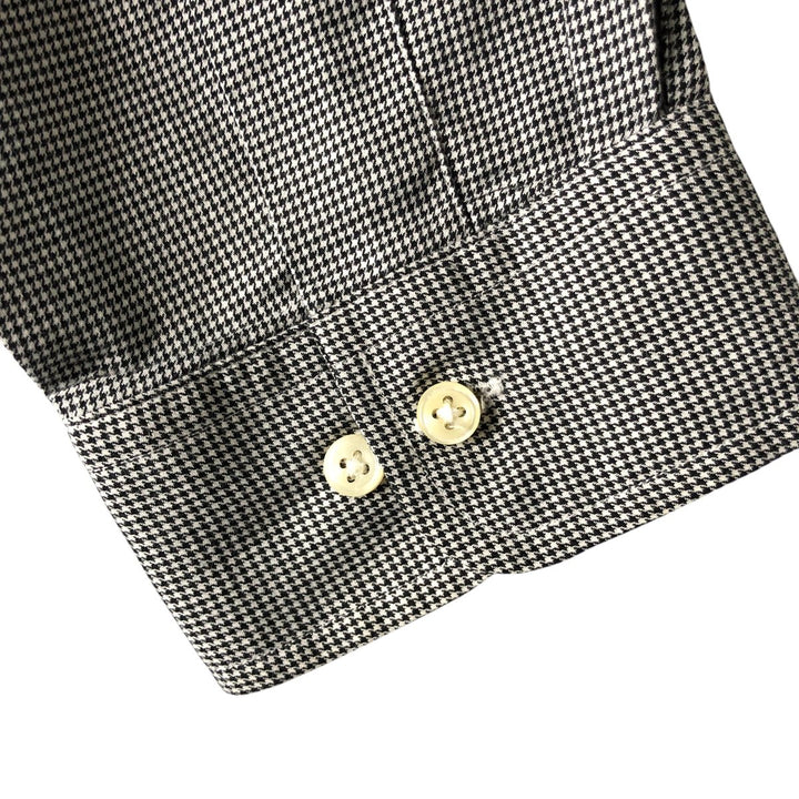 Ralph Lauren YARMOUTH Long Sleeve Button-Down Check Shirt, Men's Size L cotton black type Vintage Second Hand