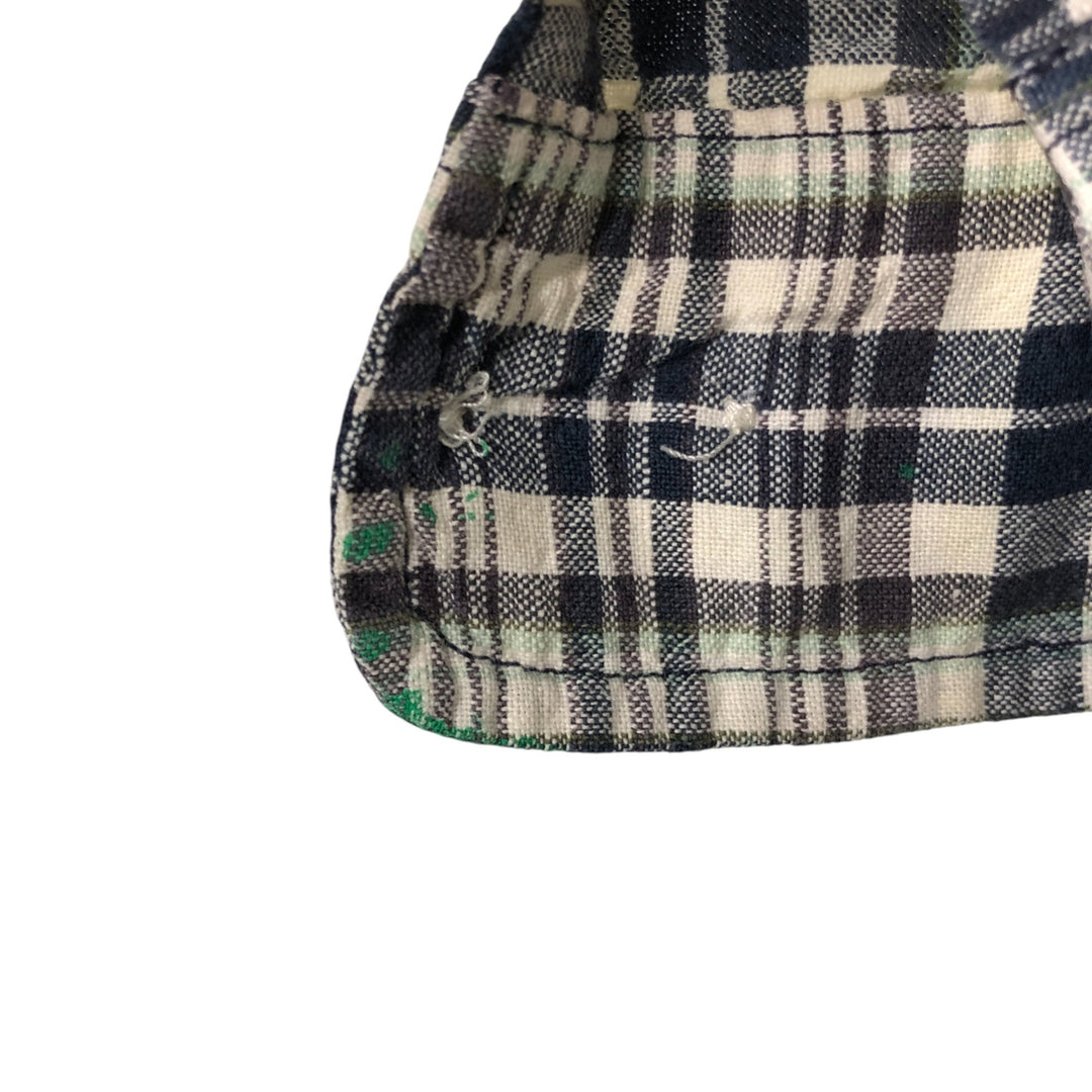 Eddie Bauer Tartan Check Long Sleeve Linen Button-Down Shirt, Men's Size XL linen white type Vintage Second Hand
