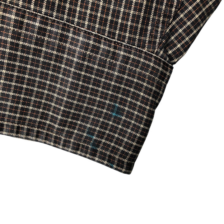 Brooks Brothers ESTABLISHED 1818 Long Sleeve Button-Down Check Shirt, Men's Size L cotton black type Vintage Second Hand