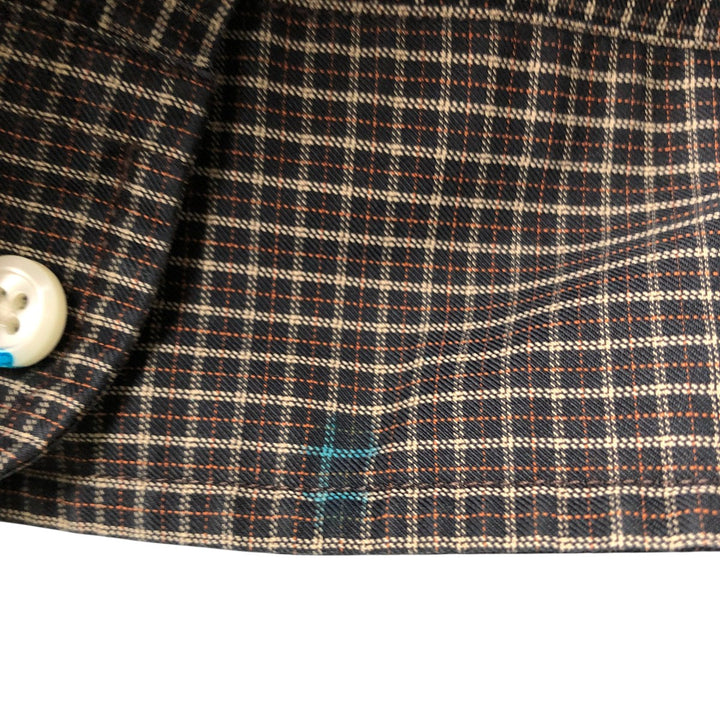 Brooks Brothers ESTABLISHED 1818 Long Sleeve Button-Down Check Shirt, Men's Size L cotton black type Vintage Second Hand