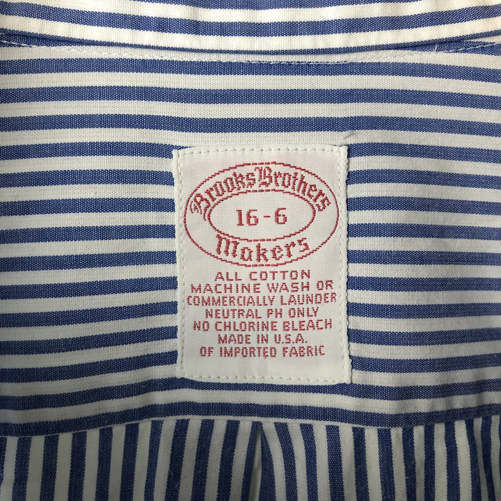 80s-90'S Brooks Brothers MAKERS Long Sleeve Button-Down Striped Shirt Made in USA Men's Size L Vintage cotton white type Vintage Second Hand