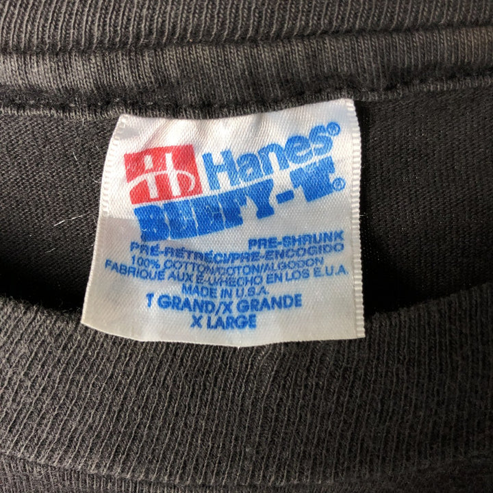 90'S Hanes 3Com BEEFY-T Advertising T-shirt Made in USA Men's XL Vintage cotton black type Vintage Second Hand