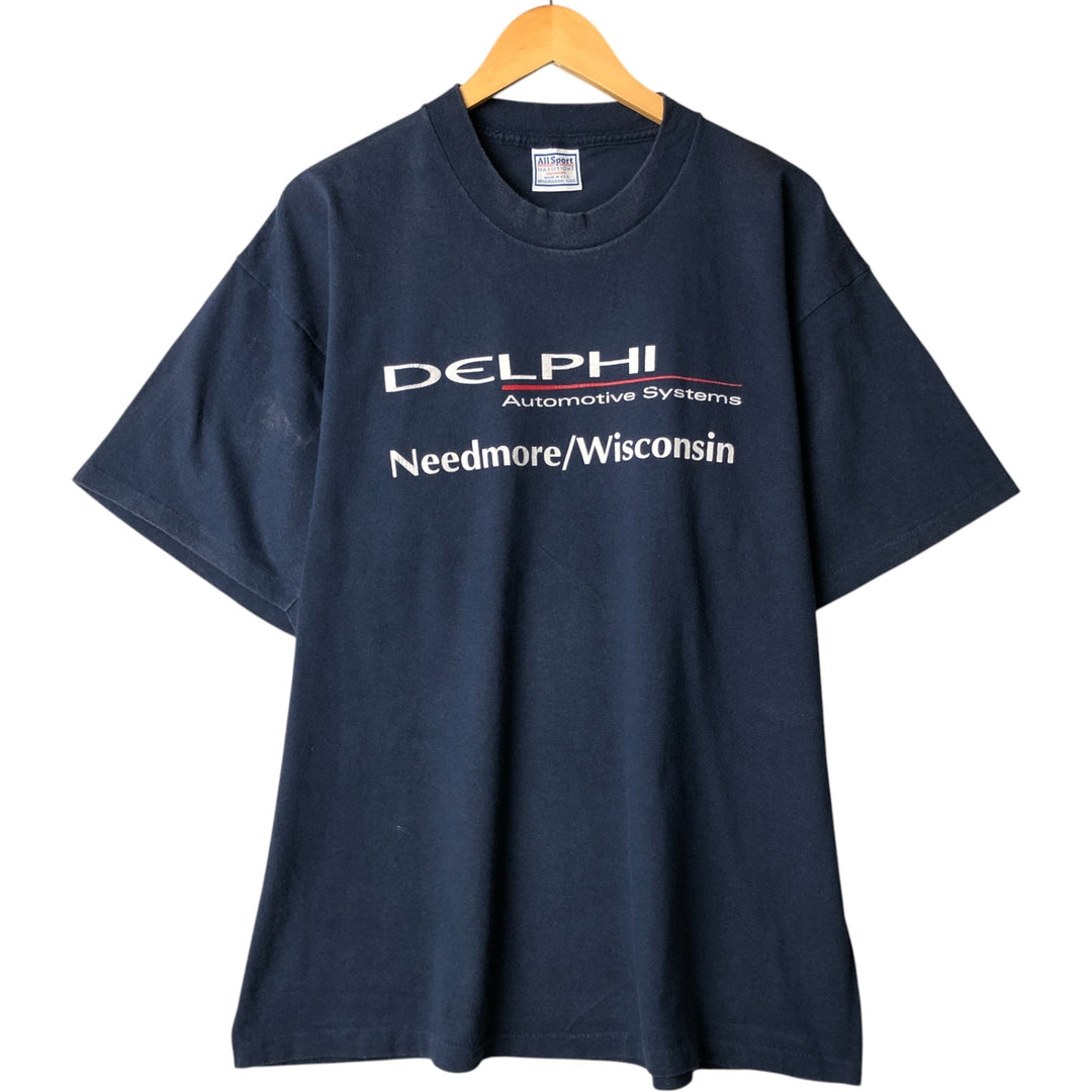 90'S ALL SPORT Delphi Corporation Delphi UAW Advertising T-shirt Men's XL Vintage cotton navy blue type Vintage Second Hand