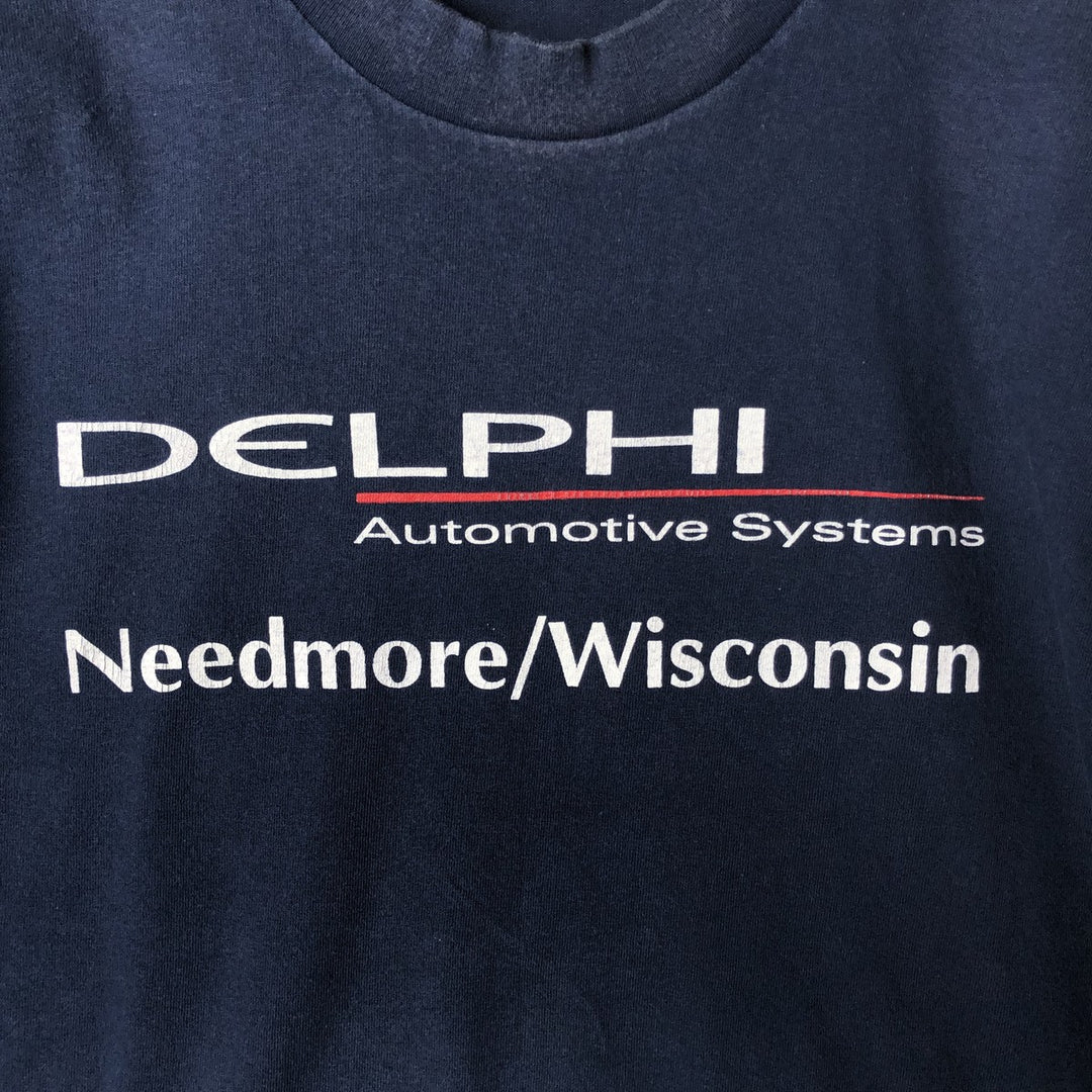 90'S ALL SPORT Delphi Corporation Delphi UAW Advertising T-shirt Men's XL Vintage cotton navy blue type Vintage Second Hand