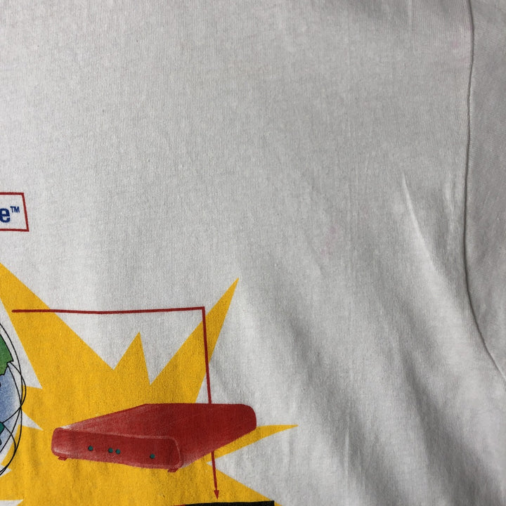 Vintage 90'S Hanes 3COM Advertising T-Shirt, Made in USA, Men's Size L cotton white type Vintage Second Hand