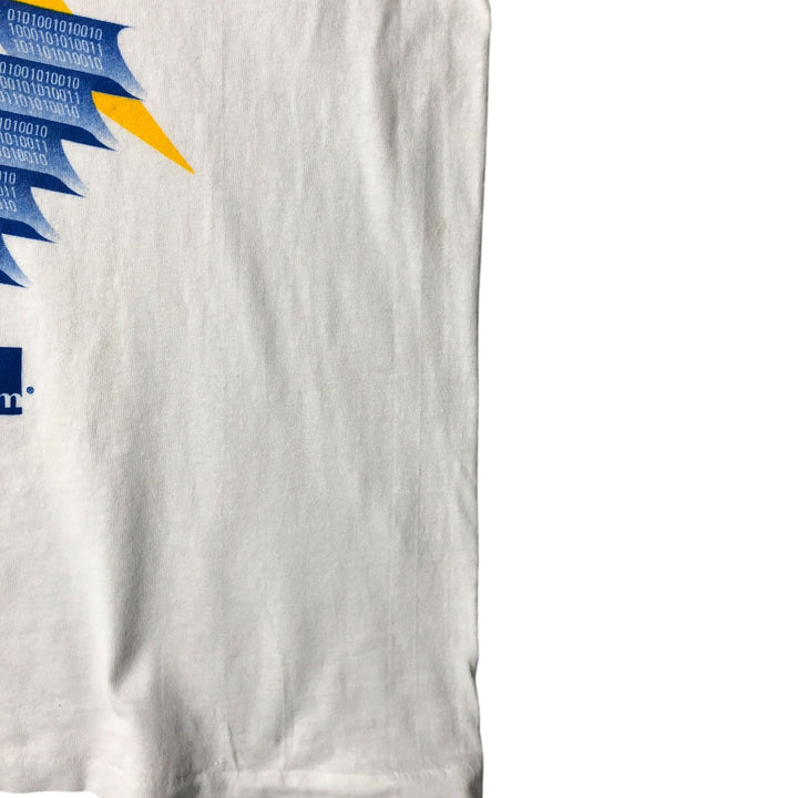 Vintage 90'S Hanes 3COM Advertising T-Shirt, Made in USA, Men's Size L cotton white type Vintage Second Hand
