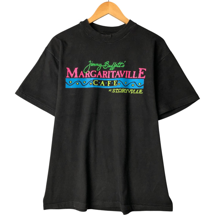 Vintage 90'S Hanes Jimmy Buffett Advertising T-Shirt, Made in USA, Men's Size Large cotton black type Vintage Second Hand