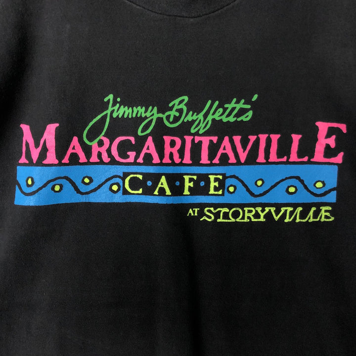 Vintage 90'S Hanes Jimmy Buffett Advertising T-Shirt, Made in USA, Men's Size Large cotton black type Vintage Second Hand