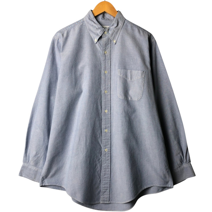 Brooks Brothers long sleeve button down shirt made in USA, size L for men Supima Cotton Blue type light blue Vintage Second Hand