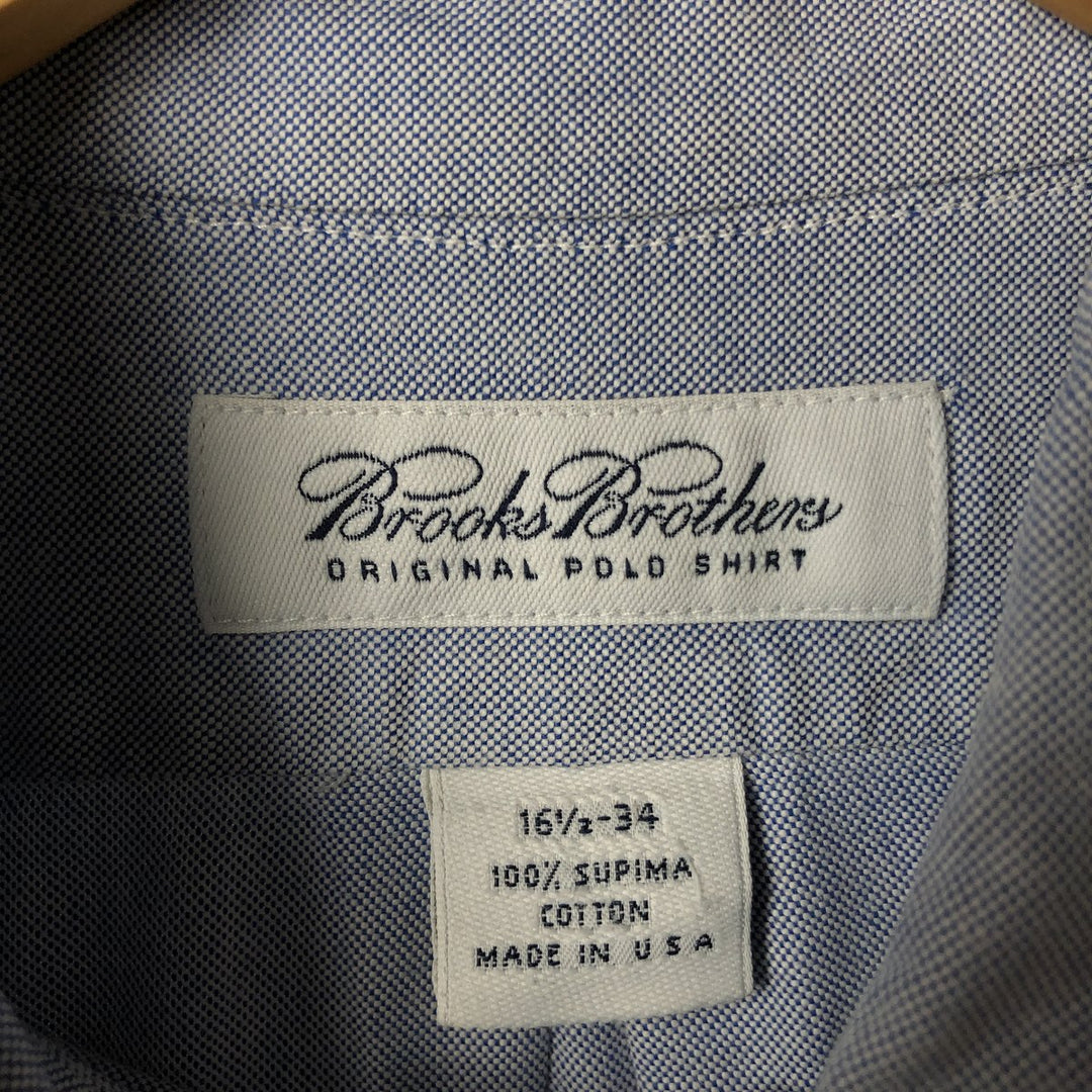 Brooks Brothers long sleeve button down shirt made in USA, size L for men Supima Cotton Blue type light blue Vintage Second Hand