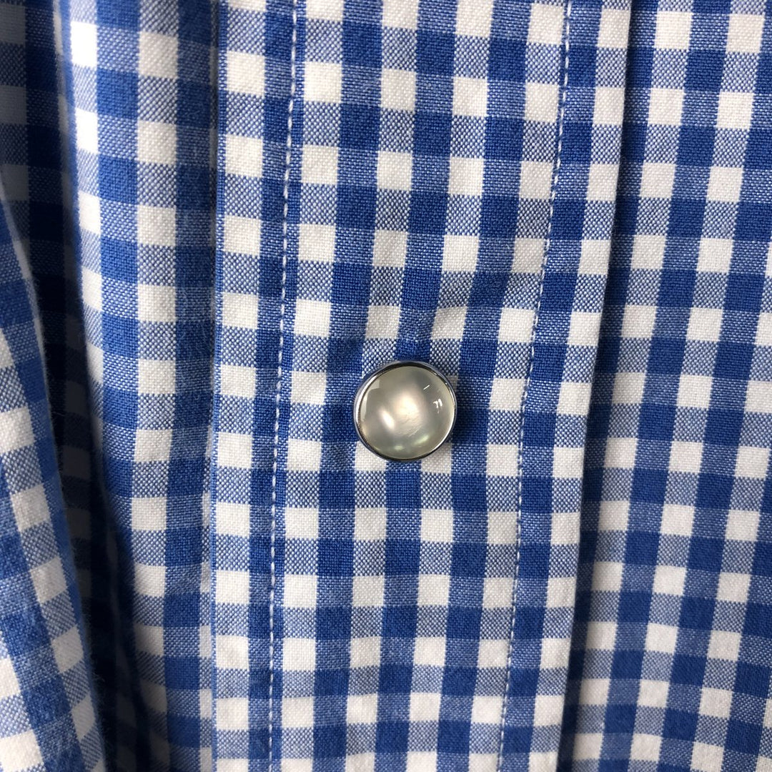 Ralph Lauren POLO by Ralph Lauren Gingham Check Long Sleeve Western Shirt, Men's XXL cotton white type Vintage Second Hand