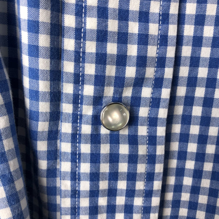 Ralph Lauren POLO by Ralph Lauren Gingham Check Long Sleeve Western Shirt, Men's XXL cotton white type Vintage Second Hand