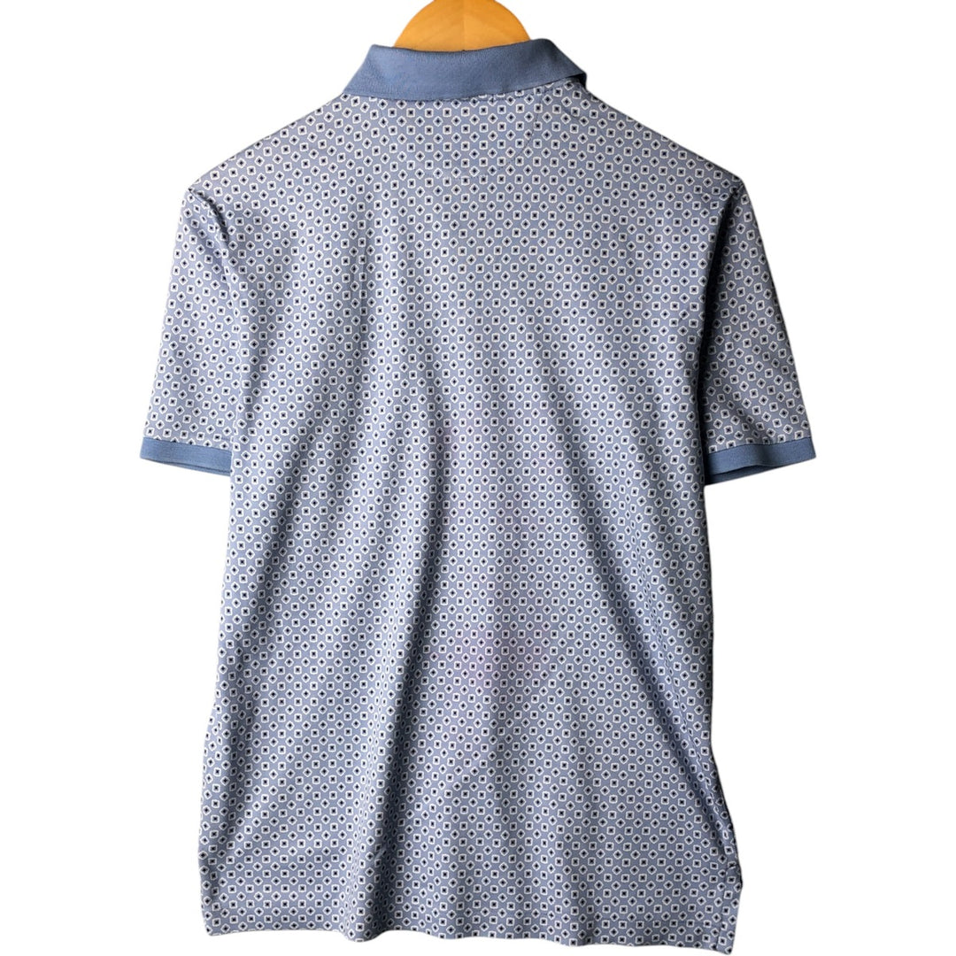 Ralph Lauren POLO RALPH LAUREN CLASSIC FIT all-over print short-sleeved polo shirt, men's size S cotton Blue type light blue Vintage Second Hand